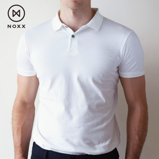 NEW Noxx Polo T-shirt: เสื้อยืดโปโล ผ้าพรีเมี่ยม พีม่า คอตต้อน สีขาว White (Premium Pima Cotton)