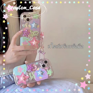 🌷Braylon🌷สไตล์สร้อยข้อมือ ดาว สีสัน เล็กและสด iphone 11 14pro max ป้องกันการหล่น ขอบเต็ม หวานสวย case for iPhone 12 13