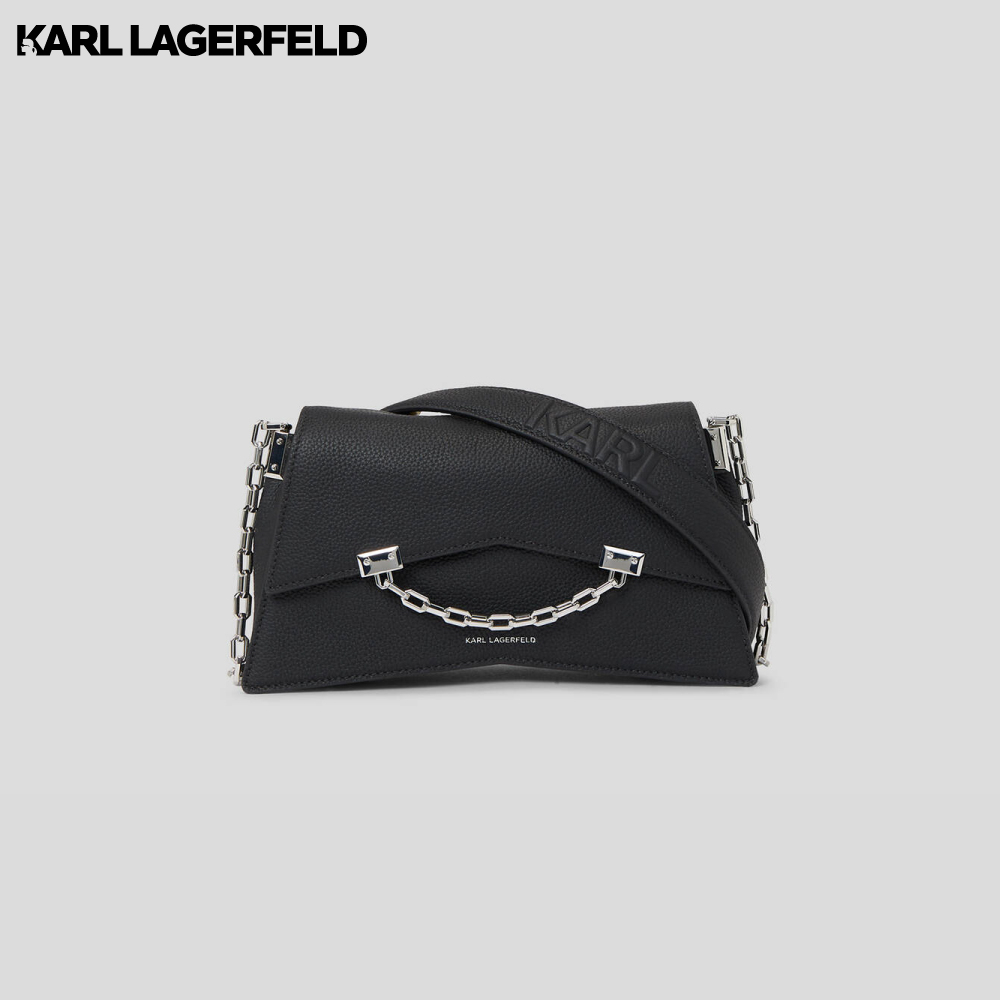 KARL LAGERFELD - K/SEVEN SMALL GRAINY-LEATHER CROSSBODY BAG 235W3016 กระเป๋าสะพายข้าง BLACK