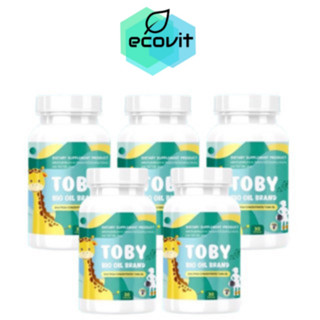 [5 กระปุก] Toby DHA Bio Oil Brand โทบี้ ไบโอ ออย วิตามินอาหารเสริมสำหรับเด็ก [30 แคปซูล]