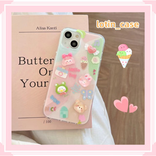 🎁ส่งของขวัญ🎁เคสไอโฟน สำหรับ 11 13 for iPhone Case 14 12 Pro Max การ์ตูน หวานสวย น่ารัก กันกระแทก ปกป้อง เคสโทรศัพท์