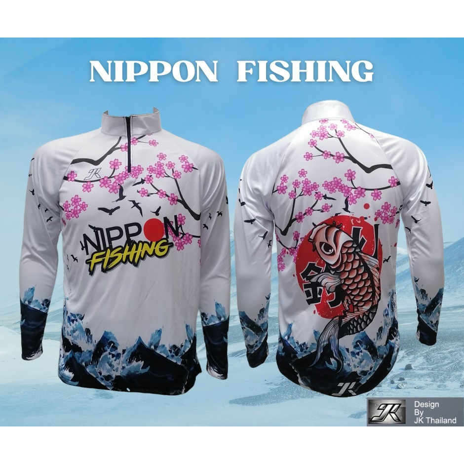NIPPON FISHING เสื้อตกปลา,มอไซร้,จักรยาน JK Thailand กันยูวี80% แห้งเร็ว ผู้ชาย ผู้หญิง กีฬากลางแจ้ง