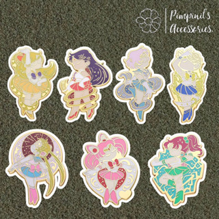 ʕ •ᴥ•ʔ ✿ พร้อมส่ง : เข็มกลัดเซ็ทเซเลอร์มูนและผองเพื่อน | Sailor Moon &amp; Friends Enamel Brooch Pin Set.