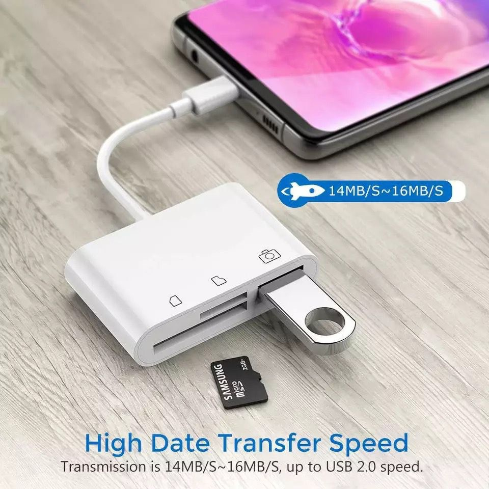 Type-C OTG Card Reader Type-C to USB / CF / TF / SD Card โอนถ่ายข้อมูล รูปภาพ VDO