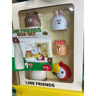 Café Amazon x LINE FRIENDS Box Set ชุดขวดสเตนเลสพร้อมฝาปิด 3D