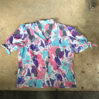 เสื้อฮาวาย Vtg.Hawaii Shirt Sz.40 100% POLYESTER