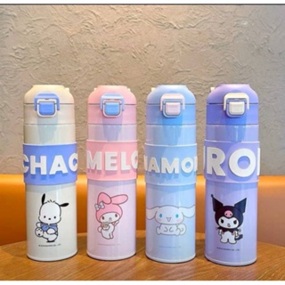 กระติกน้ำเด็ก Sanrio ขวดน้ำสูญญากาศเก็บอุณหภูมิ แบบยกดื่มฝาป็อปอัพ สีสันสดใส ขนาดความจุ 400 ml ใบละ 339 บาท