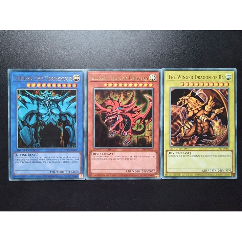 Konami Yugioh การ์ดยูกิ ลิขสิทธิ์แท้ ภาษาอังกฤษ Set 3 ใบ 3 เทพ Slifer,Obelisk,Ra ระดับ : Ultra Rare 