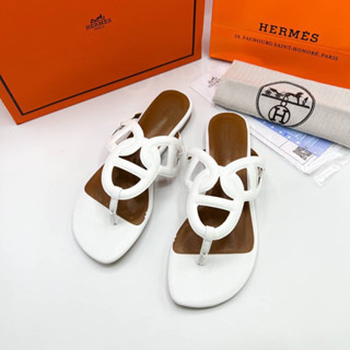 รองเท้าแตะ Hermès Women Sandal  งานออริ หนังแท้ พื้นไม้🌈