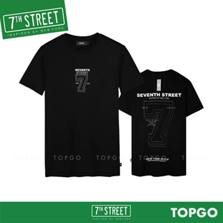 เสื้อยืด แนวสตรีท 7th Street รุ่น Double Line (ดำ) SVL002 ของแท้