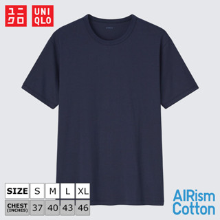 เสื้อยืดแขนสั้น Uniqlo AIRism Cotton - 69 Navy