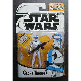 Star Wars animated Cartoon Network clone wars (2005) Clone Trooper blue figure 3.75"