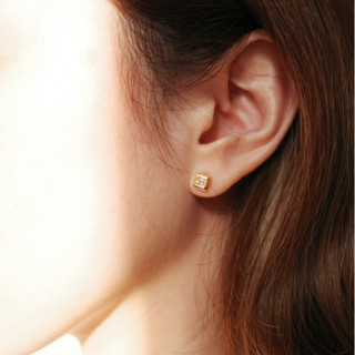 Charlotte earrings with White Topazต่างหูเงินแท้ประดับพลอยไวท์โทปาส