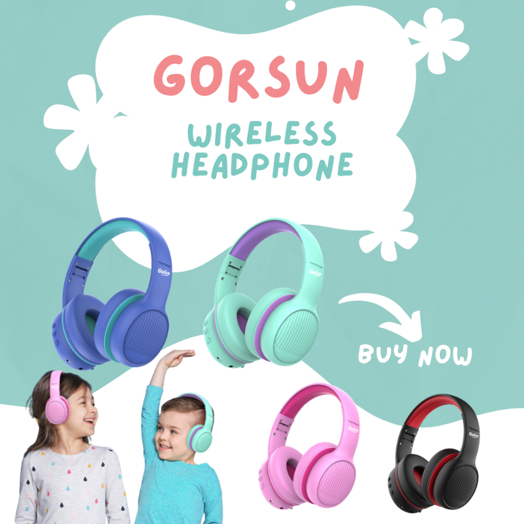 พร้อมส่ง! หูฟังWirelessเด็กไร้สายGorsunสำหรับเด็ก3-15ขวบระดับความดังไม่เกิน85DB ใช้เรียนออนไลน์