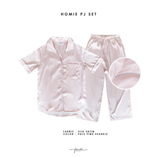 NEW IN!! Panche.Sleepwear ชุดนอนรุ่น Homie สี Pale Pink Sparkle