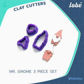 Mr. Gnome 3 Piece Set Polymer Clay Cutters /  Clay Tools / แม่พิมพ์กดดินโพลิเมอร์สำหรับทำต่างหูรูปทรงคนแคระ