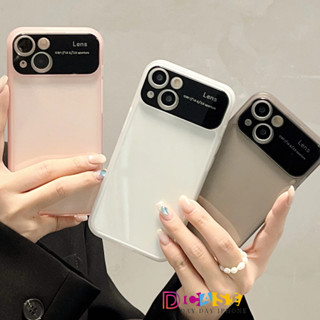 เคสโทรศัพท์ป้องกันกล้องแบบกระจกหน้าต่างขนาดใหญ่สุดหรูสำหรับ Phone 14 13 12 11 Pro Max 14 Plus TPU โปร่งใสแบบนิ่ม เคส