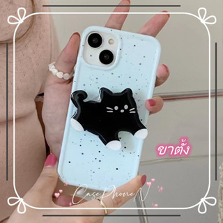 🔥สไตล์ใหม่🔥เคสไอโฟน iphone 11 14 Pro Max ins เรียบง่าย ลูกแมวสีดำ ขาตั้ง ป้องกันการตก iphone 12 13 Pro Case for iPhone