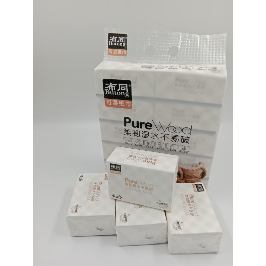 ทิชชู่แบบดึงPURE WOOD(แพ็ค10ห่อ) แผ่นหนา5ชั้น ห่อละ300 แผ่นกระดาษเช็ดหน้า  กระดาษทิชชู่ กระดาษเช็ดปาก - รูปที่ 2