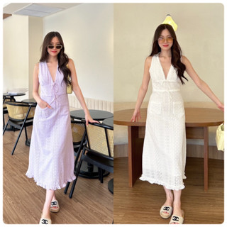 Goddessshop #3451 พรีอรอขง รอบ 3 / Gelato maxi dress  เดรสยาว เดรสยาวผ้าลูกไม้