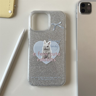 เคสลายน้องกระต่ายกากเพชร a few cute rabbits เคสไอโฟน พร้อมส่ง เคสสำหรับ IPHONE CASE 11-14PROMAX