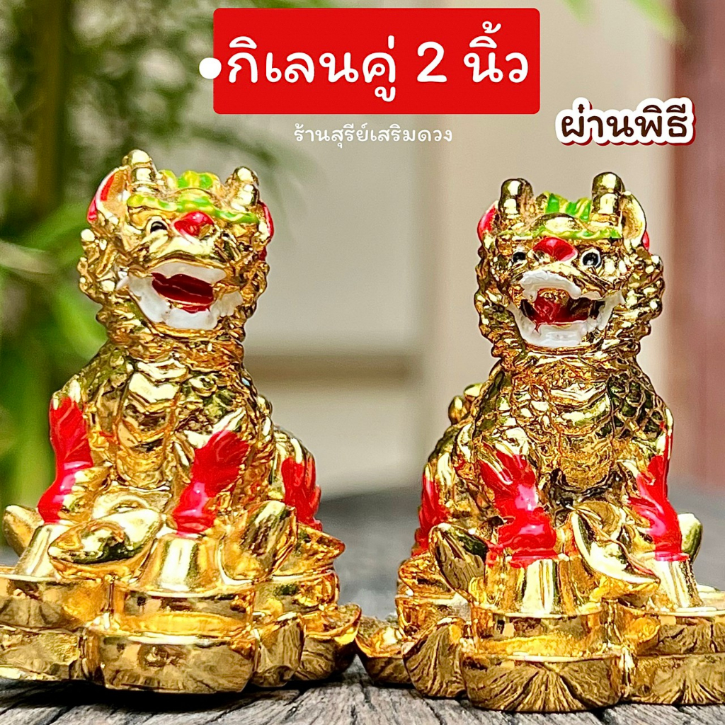 กิเลนทองคู่ 2-4 นิ้ว🔥ผ่านพิธี🔥(สุดน่ารัก) ตั้งหน้าบ้าน โต๊ะทำงาน แก้ฮวงจุ้ยเสาไฟ หม้อแปลง ป้องกันภัย บ้านร่มเย็น