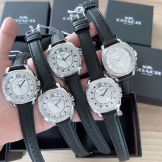 💖⌚💐นาฬิกาข้อมือ สายหนังสีดำ เรือนเงิน ล้อมคริสตัลใส สวยมาก
NEW Womens Coach BOYFRIEND Silver Tone Glitz Watch