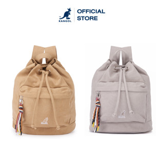 KANGOL Bag กระเป๋าผ้าสะพายหลัง ผ้าฝ้าย 100% สีเทา,กากี 63251740