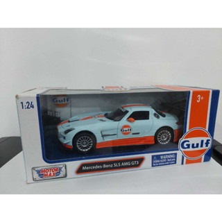 Motormax Mercedes Benz SLS AMG GT3 with Gulf Livery Light Blue with Orange Stripe 1/24