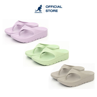 KANGOL Slippers unisex รองเท้าแตะ EVA พื้นยางกันน้ำ สีกากี,สีเขียว,สีม่วง 62221622