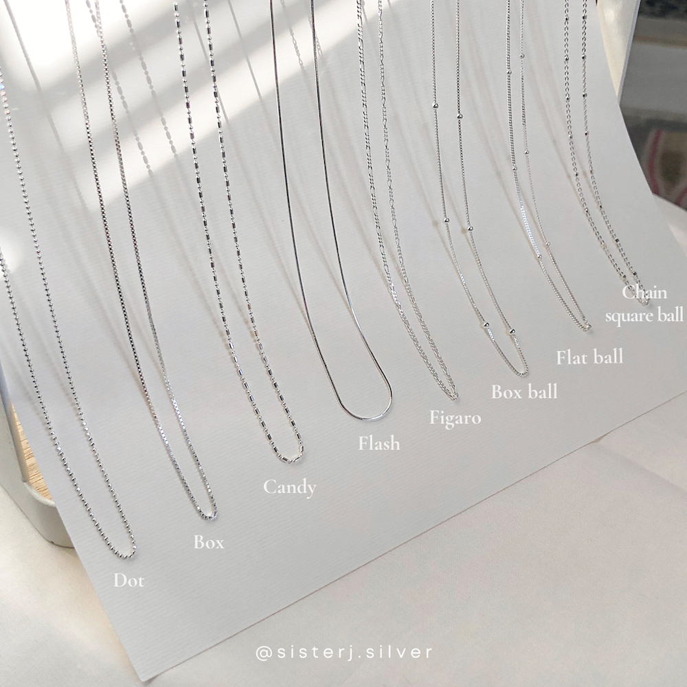 Sister J. Mini Necklace สร้อยคอเงินแท้ 16 นิ้ว , 18 นิ้ว สร้อยคอ /silver925