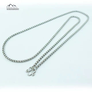 A15 ลายผ่าหวาย ห้อยพระ 1-9 องค์ ขนาด 3 -6.5 มิล สีเงิน สร้อยคอ แขวนพระ สร้อยสแตนเลสแท้ สร้อยพระ stainless necklace