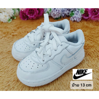 [ป้าย 13 cm ] รองเท้าเด็กเล็ก Nike ขาวล้วน ใส่ไปโรงเรียนได้ค่ะ