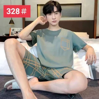 🧸🔥M-4XL(ราคาถูกที่สุด) ชุดนอนผู้ชาย， ผ้าฝ้ายเนื้อนุ่ม， ลายการ์ตูน，หลากหลายรูปแบบ， ขาสั้น+เสื้อยืด