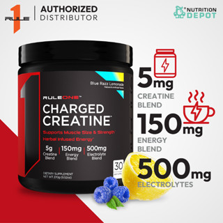 Rule1 Charged Creatine 30 Servings - Blue Razz Lemonade กรดอะมิโนเพิ่มพลังให้กล้ามเนื้อ