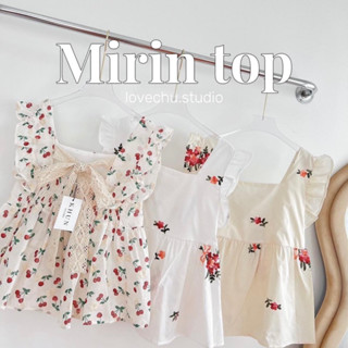 Mirin top เสื้อแขนระบาย ผ้าคอตตอน แต่งโบว์หลัง