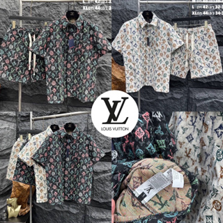 ชุดเซท Louis Vuitton 🔖 เสื้อเชิ้ต + กางเกงขาสั้น 🩳 Hiend 1:1 ร้านค้าจัดส่งไว