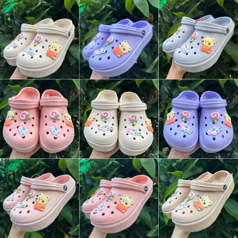 💦พร้อมส่ง💦 รองเท้าแตะหัวโต ติดการ์ตูนน่ารักๆ มีน้ำหนักเบา นุ่ม ใส่สบาย พื้นสูง 5 ซม. AB WALK รุ่น 54