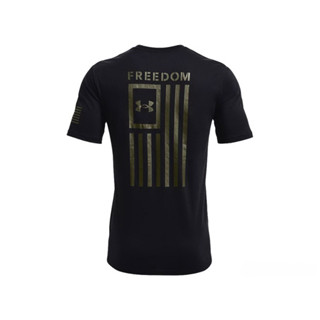 นําเข้า พร้อมส่ง✅ Mens UA Freedom Flag T-Shirt เสื้อยืด