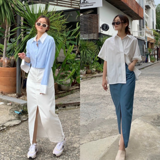 Maynita - (ใส่โค้ด WYGCRX ลด 65) Jeans maxi skirt