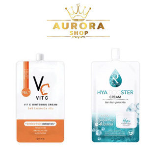 (1ซอง) VC Vit C Whitening Cream วิตซี ไวท์เทนนิ่ง ครีม / Ratcha Hya Booster Cream ไฮยา บูสเตอร์ ครีม