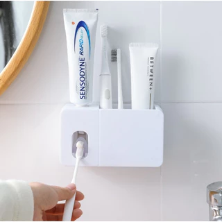 เครื่องบีบยาสีฟันอัตโนมัติ มีที่เก็บแปรงสีฟันติดผนัง และวางของในห้องน้ำ กล่องเก็บแปรงสีฟัน บีบยาสีฟัน BO-S007