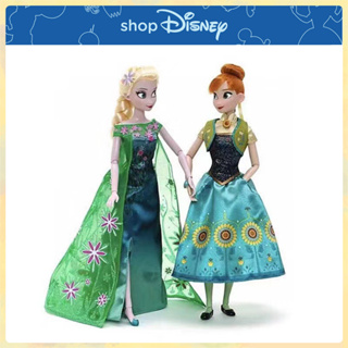 👑Disney Princess Frozen Anna and Elsaของขวัญของเล่นตุ๊กตาแช่แข็งสองชุดรุ่นอิชาอันนาฤดูร้อน