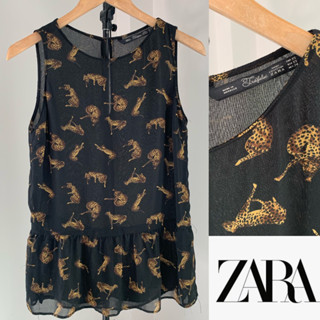 Zara Trafaluc MMXII COLLECTION top (black) Print 🐆 แท้💯 23/286