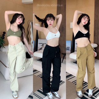 Wawa cargo pant📍(450฿ฟรีส่ง) มาใหม่เลยค้า!! กางเกงคาร์โก้ สีเบสิค ทรงสวยมากกก ผ้าnylon เนื้อดี ใส่สบายระบายอากาศ valen