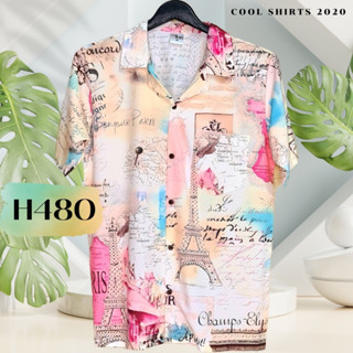 เสื้อฮาวายพิมพ์ดิจิตอล Sweet PARIS H480