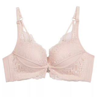 ✨NEW✨ Bra ลูกไม้ ชุดชั้นใน ไร้โครง เสื้อชั้นใน ดันทรง บรา อกชิด สีชมพู อ่อน A70 32/70 B70 34/70