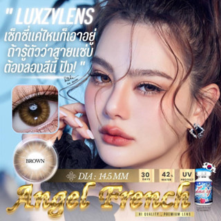 🔥คอนแทคเลนส์✨ขนาดกลาง✨Brown/Gray✨ Angel French (Luxzylens)