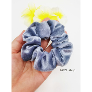 NK21 โดนัทรัดผม ไซส์S  หนังยางรัดผม Gray Scrunchies, Velvet Scrunchies,Scrunchy,Hair accessories