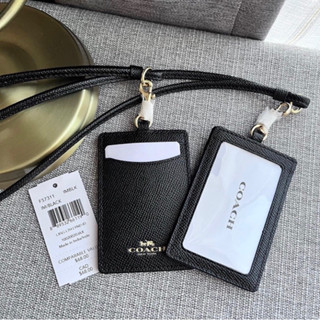 New Coach คล้องบัตร รุ่น ID LANYARD (COACH F57311) BLACK/LIGHT GOLD